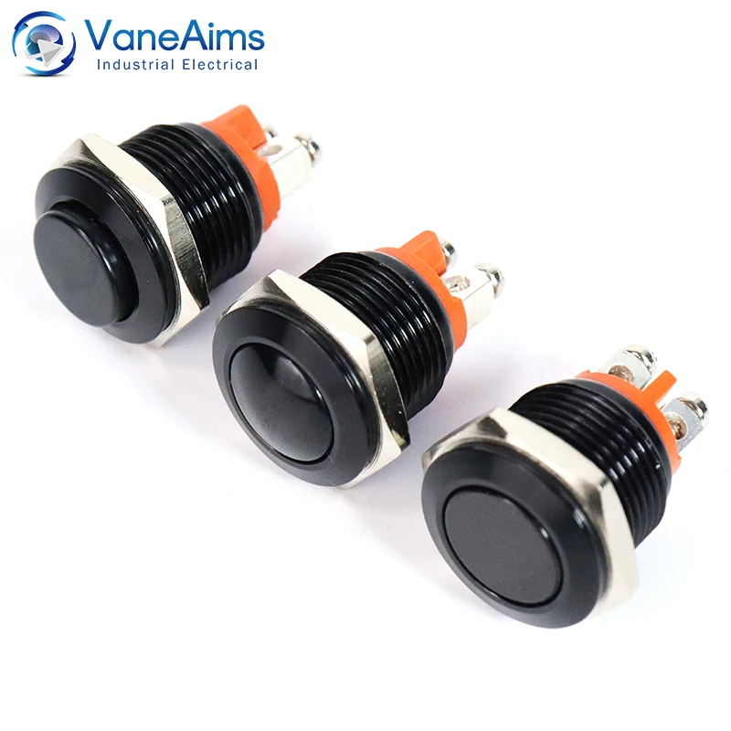 16mm push button switch NC Normally closed Mini Electric Waterproof Momentary 1NC Small Metal Switches Start Stop VaneAims