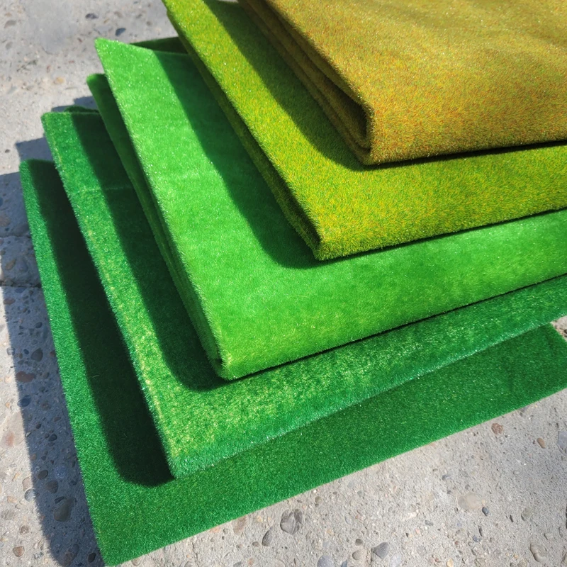 DIY Turf Lawn Model Grass Mats Artificial Lawn Turf Landscape 25x25 micro scenery for Diorama Scenery Building Layout Material