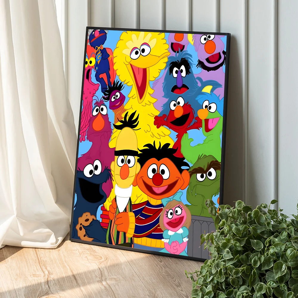 Sesame Cartoon Street Cookie Anime Good Quality Prints and Posters Vintage Room Home Bar Cafe Decor Aesthetic Art Wall Painting