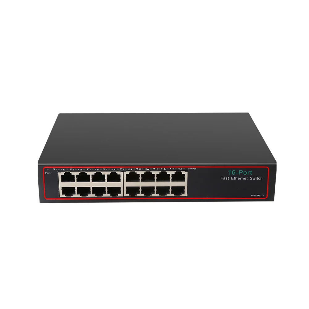 

16ports 10/100mbps switch 3.2Gbps L2 100m network switch Vlan supports