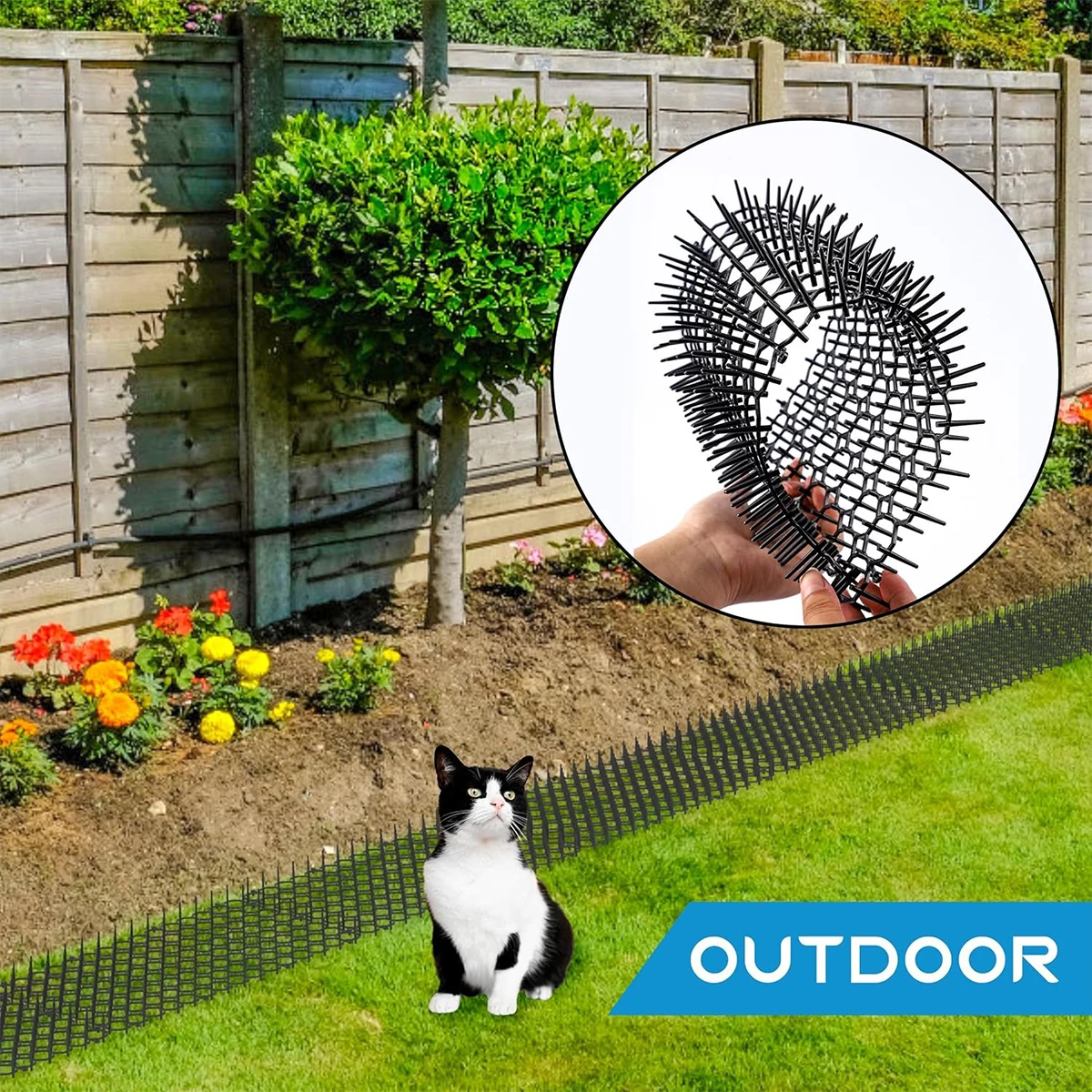 10Pcs/set Garden Anti-Cat Prickle Mat Cats Repeller  Scat Mat Outdoor Repellent Gardening Supplies Gardening Products Scare Cats