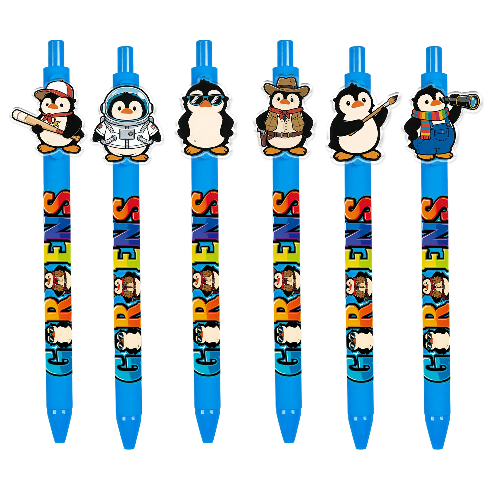 

6 PCS / 12 PCS Cute Penguin Pattern Ballpoint Pens - Antarctic Animal Office Writing Pens