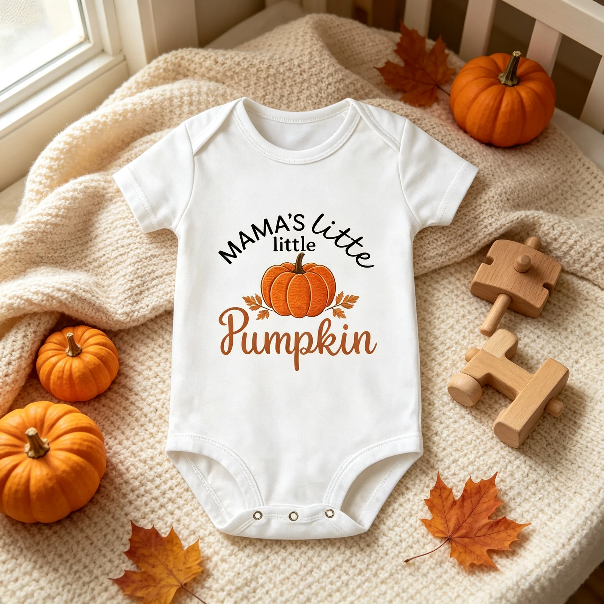 Mama's Little Pumpkin Baby Bodysuit, Fall Halloween Baby Onesie, Autumn Newborn Outfit, Baby Shower Gift