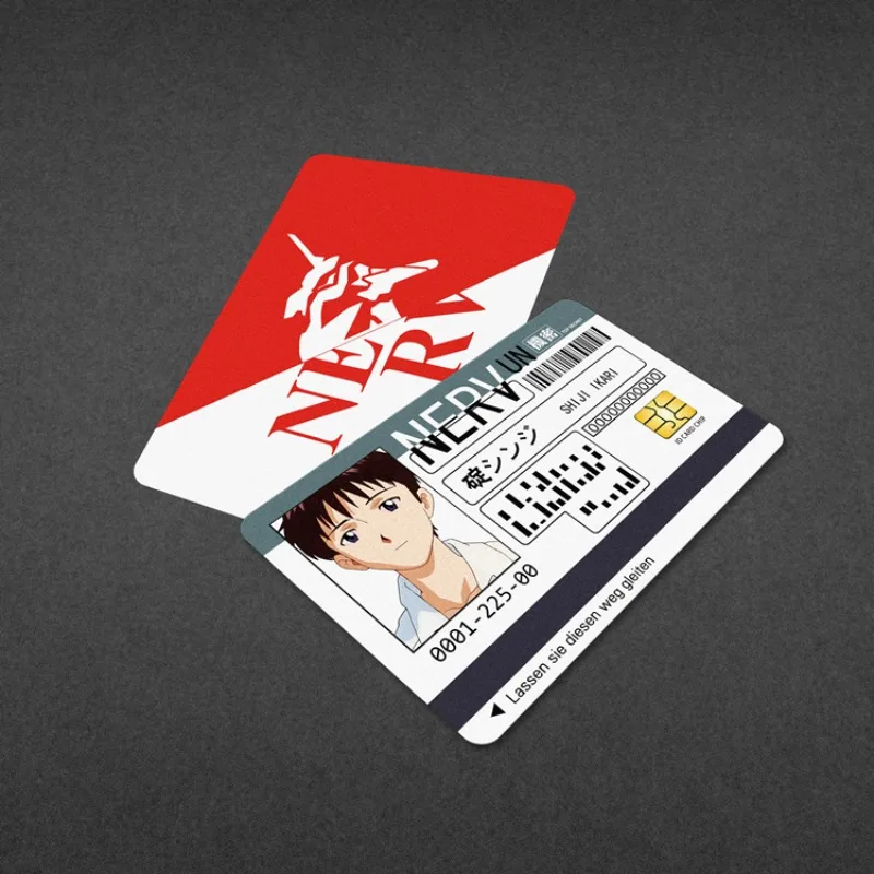 EVANGELION Ayanami Rei بطاقة الخصم الائتمانية ملصق أنيمي Ikari Shinji Asuka بطاقة البنك الائتمان لتقوم بها بنفسك الشارات لاصقة تزيين الهدايا