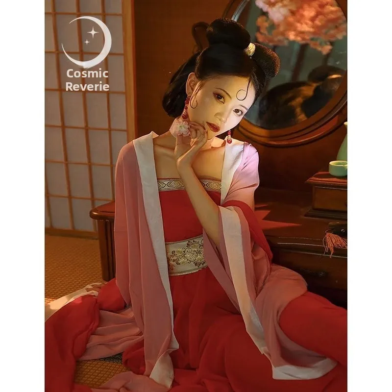 ロングダンス衣装女性大人コスプレ服シャオオレンジ古代中国漢服ドレスパフォーマンスやエンターテイメント用