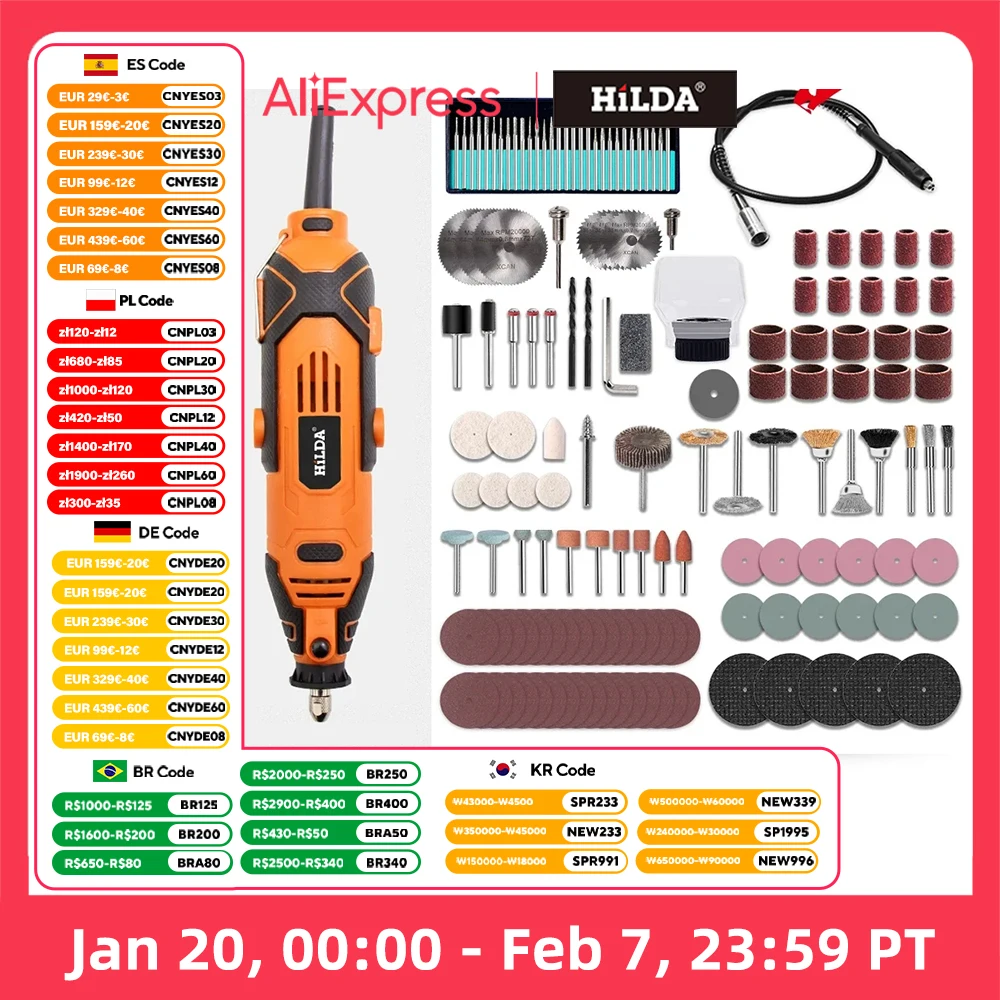 HILDA Engraver Electric Drill Engraving Dremel Rotary Tool Machine With Flexible Shaft New Style Variable Speed Mini Drill