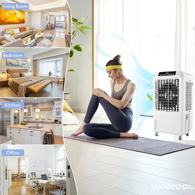 Refrigeración por agua Ac aire acondicionado evaporativo portátil enfriador de aire ventilador precio Aire Acondicionado Portatil con Control remoto