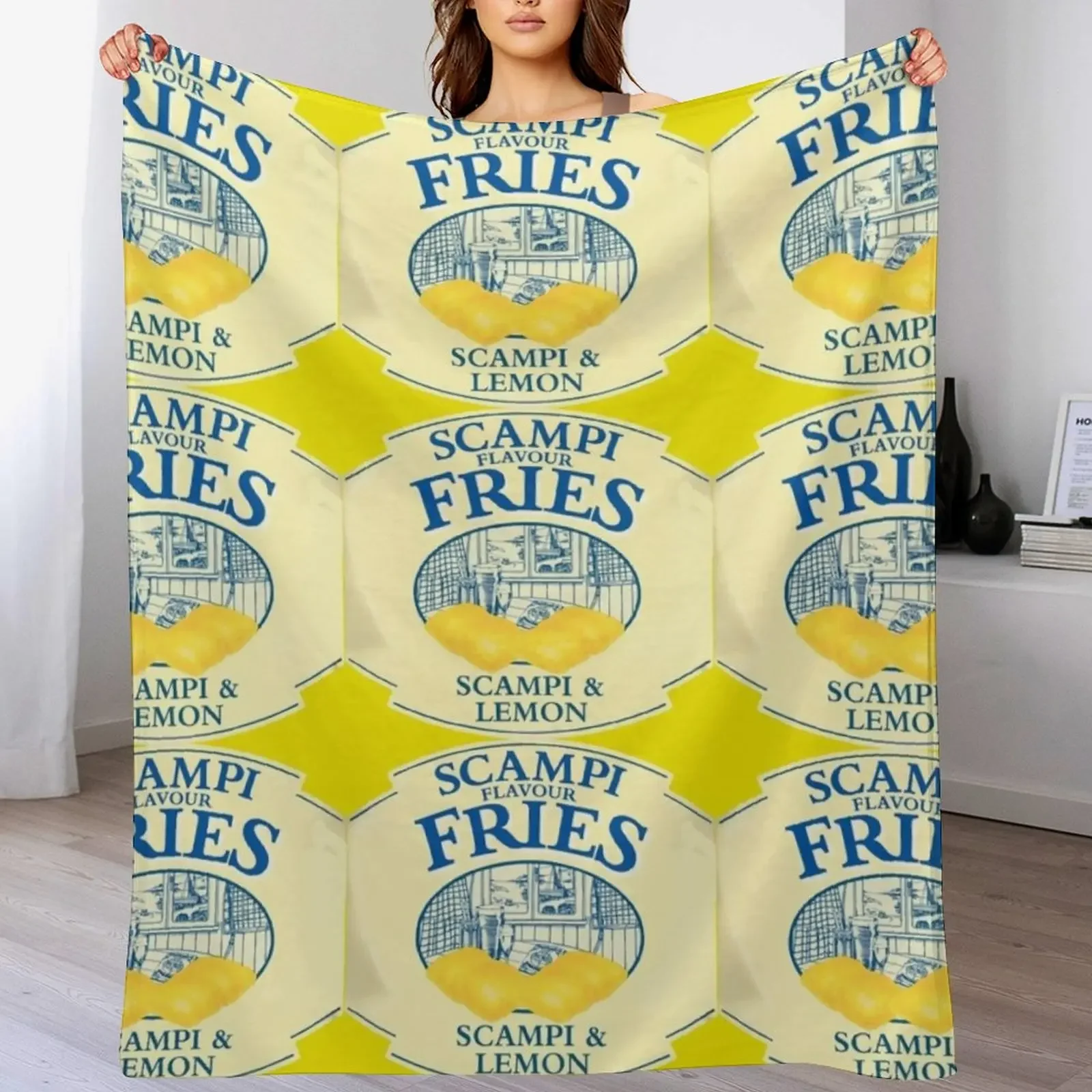 

Scampi Fries Throw Blanket Decorative Sofa Multi-Purpose Bed Fashionable Luxury Designer Blankets