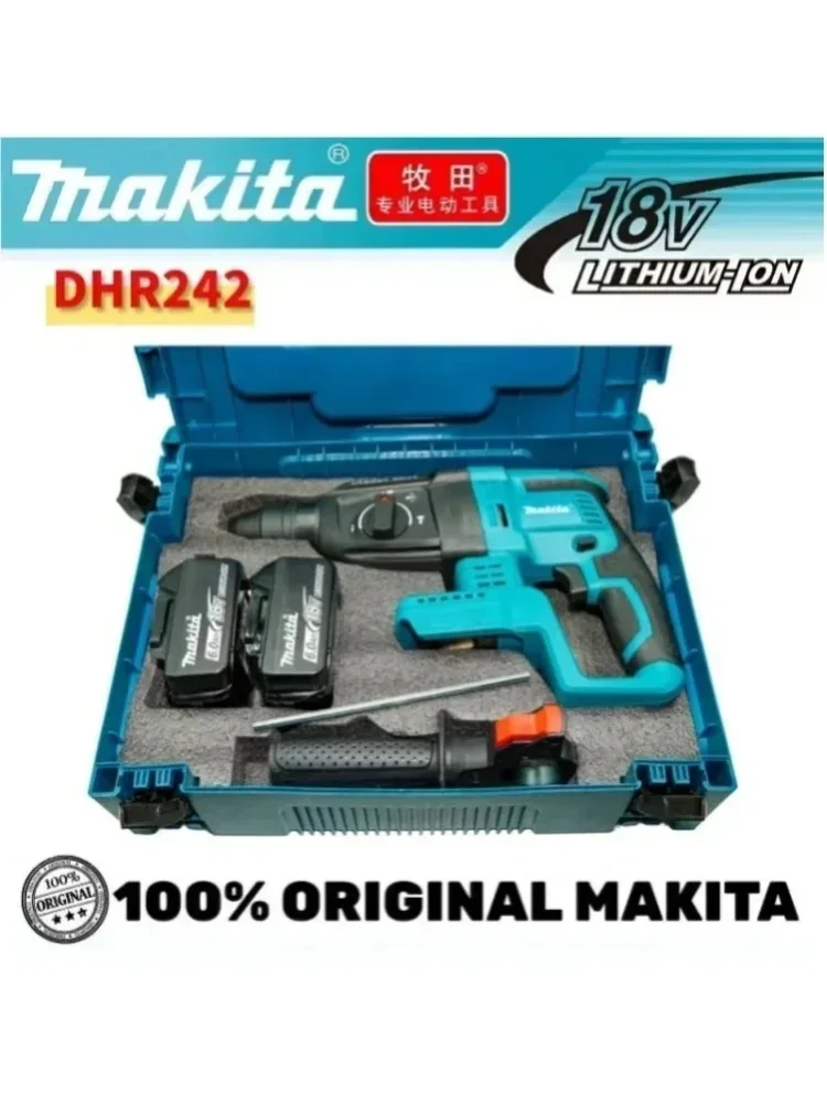 Neuer Original Makita DHR242 18V Bürstenloser Bohrhammer 2J Schlagkraft 24mm Beton 4700 IPM 3 Modi Hochleistungs-Profi-Werkzeug