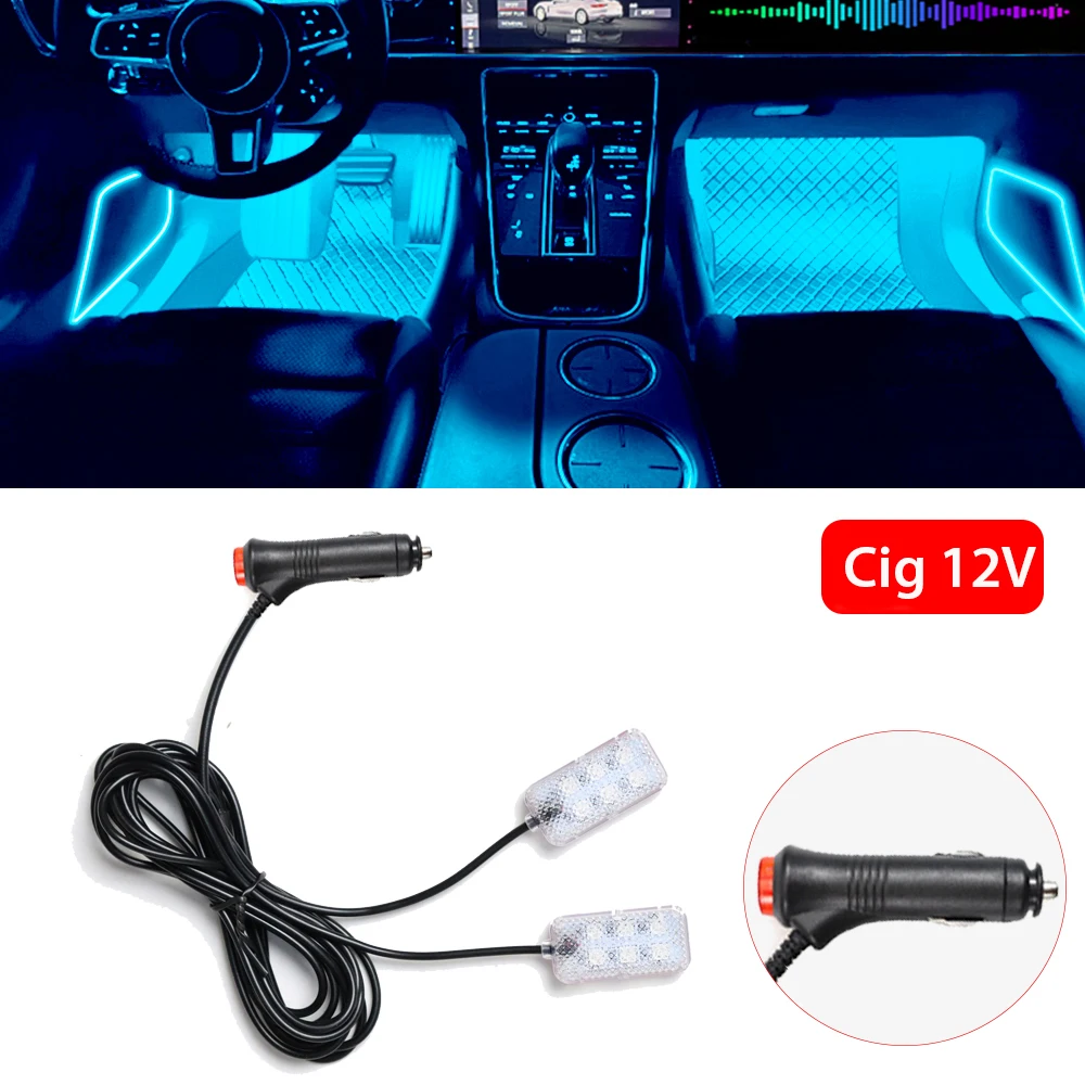 LED Auto Innen Umgebungs Fuß Streifen Licht Kit Zubehör Hintergrundbeleuchtung Auto Innen Umgebungs Lampen mit LED Rosa Licht