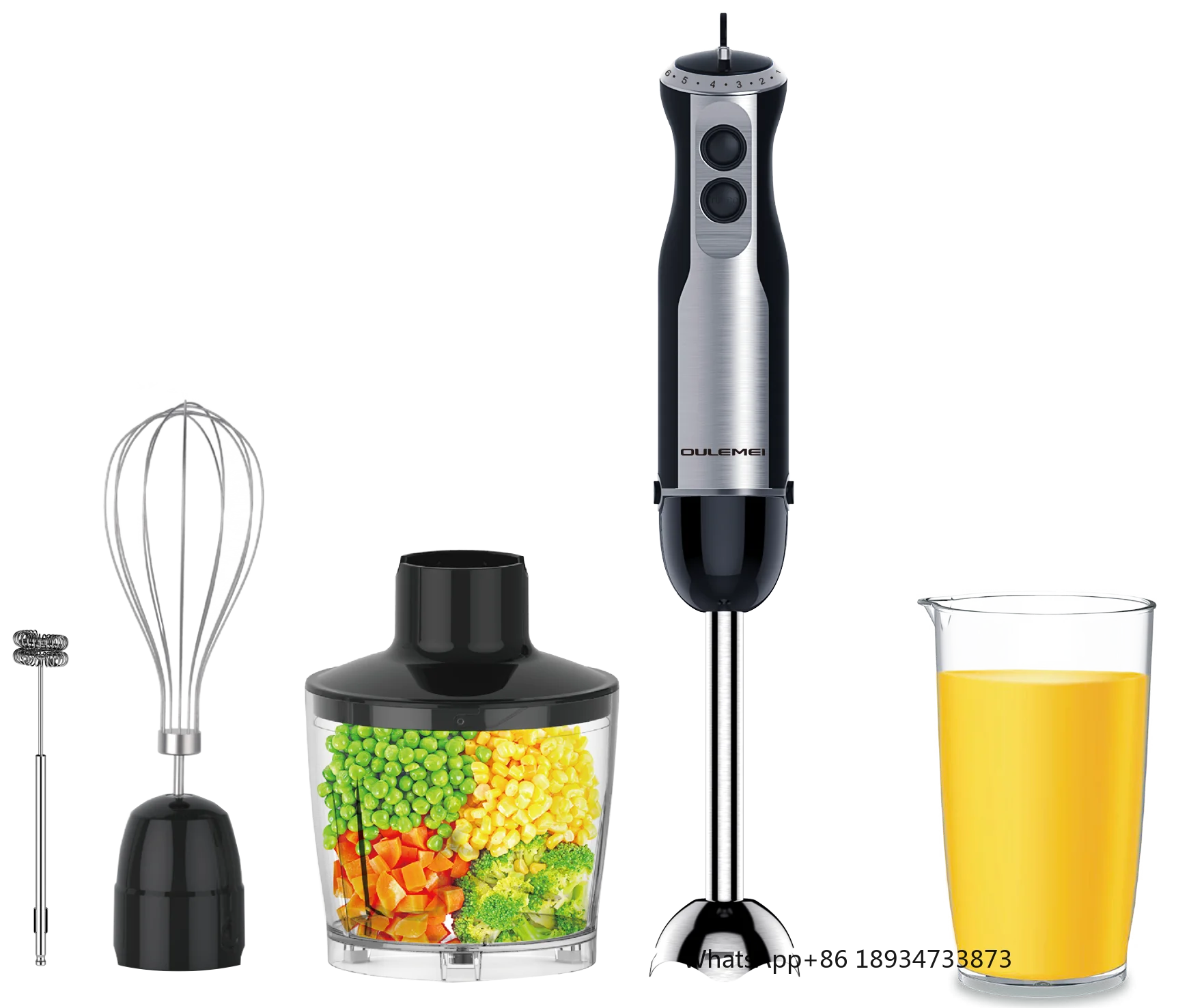 

Высокопроизводительный бытовой ручной блендер 4 в 1, 1200 Вт, набор электрических регулируемых скоростей, несколько пластиковых аксессуаров, USB для использования на кухне