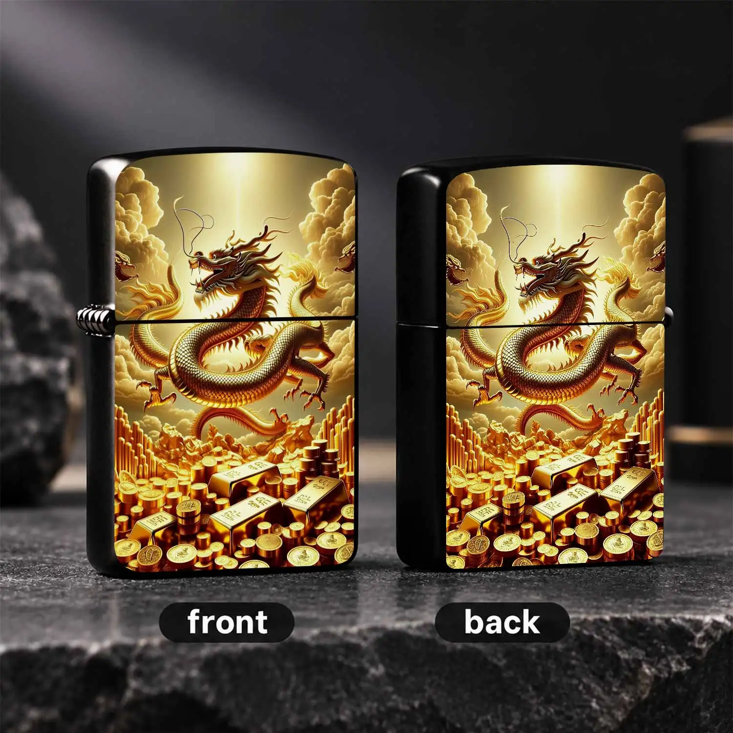 Dragon Auspicious Fortune Themed Portable Igniter, Exquisite Printed Golden Dragon Pattern, Smooth Carry-Around Design, Ideal For Various Daily Scenarios, Perfect Personal Use Item And Thoughtful Gift Choice For New Yea A Humorous And Inter