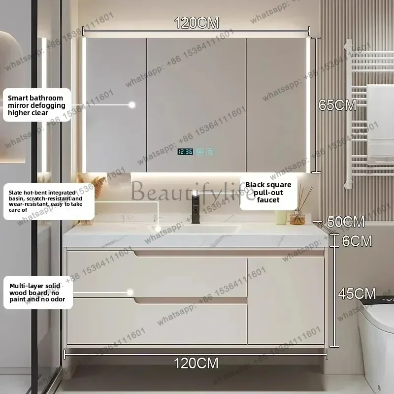 LJY Bathroom Vanity with Sink Modern Floating Vanity with Soft Close Drawer Large Storage for Small Space Slate Integrated Basin