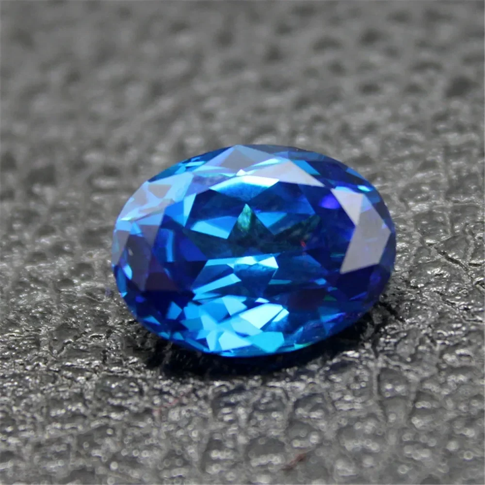 Egg Shape Light Blue Faceted Sapphire Gem Multiple Sizes to Choose For Jewelry Making