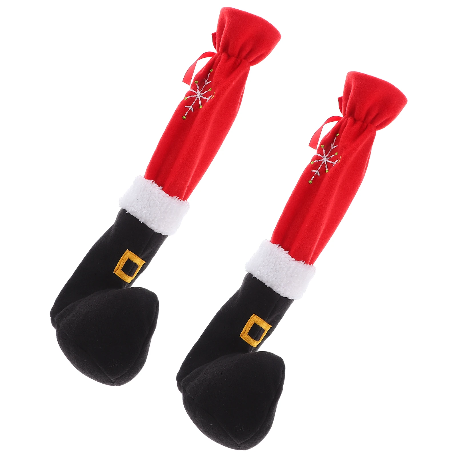 

2 Pcs Decorative Items Christmas Chair Foot Cover Cloth Adorable Feet Protectors
