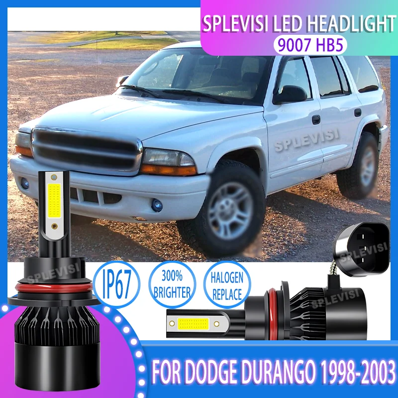 

9007 LED Headlight High/Low Beam Set Fan Cooled New Upgrade 12V 60W 6000LM/Bulb For Dodge Durango 1998 1999 2000 2001 2002 2003