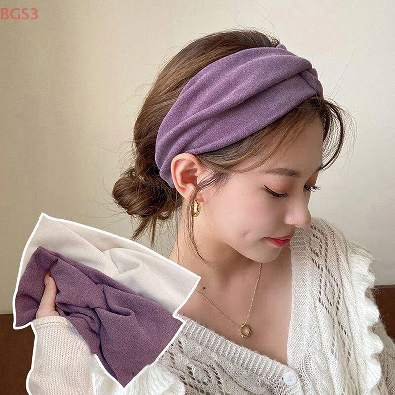 

Wide Cross Headbands For Women Solid Headband Elastic Sports Yoga Headwear Girls Hair Band Hair Accessories