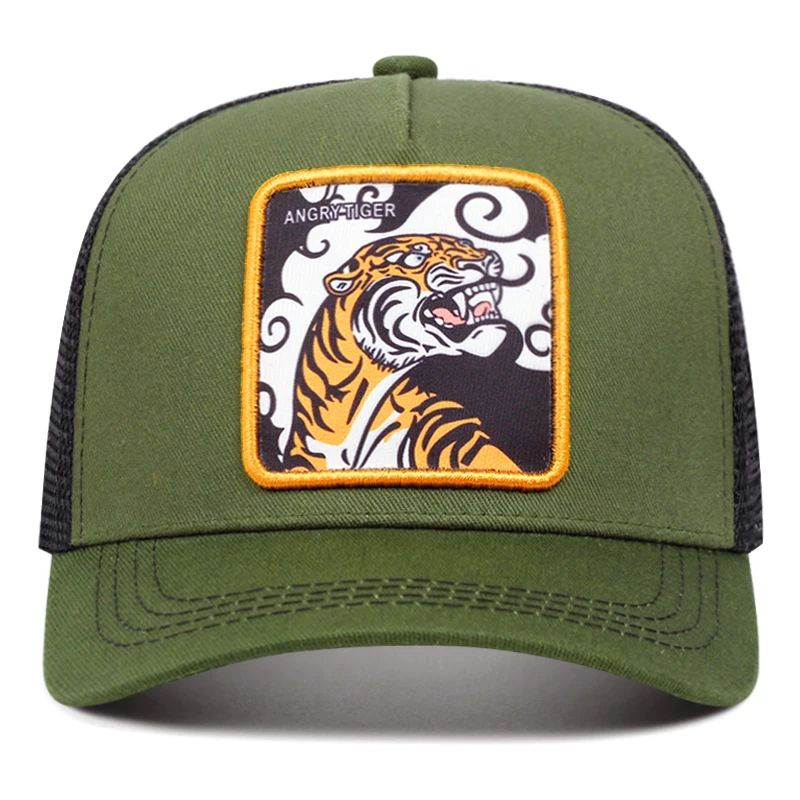 Angry tiger printing Outdoor Baseball Cap for Men Women Mesh caps Truck Hat