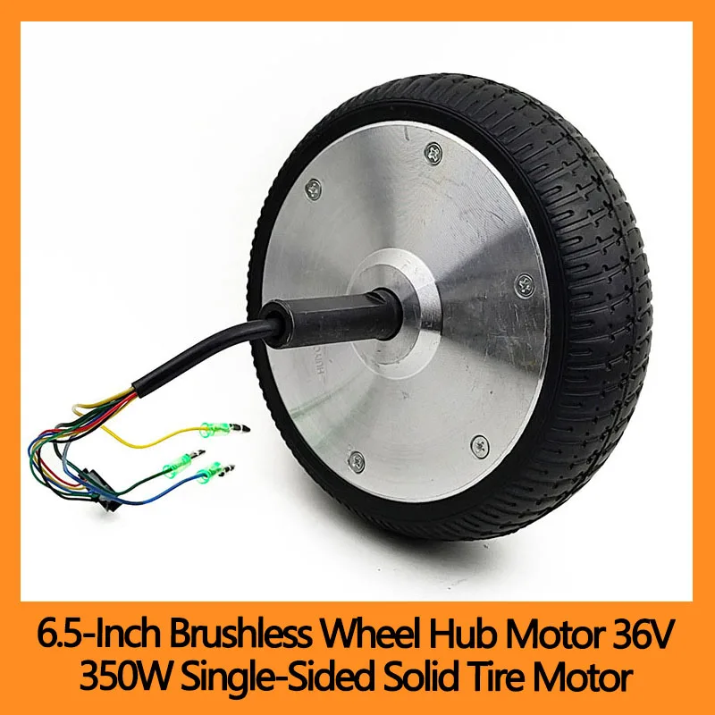 

6,5-дюймовый бесщеточный двигатель-концентратор колеса 36 В 350 Вт односторонний двигатель с твердыми шинами для балансировки транспортных средств