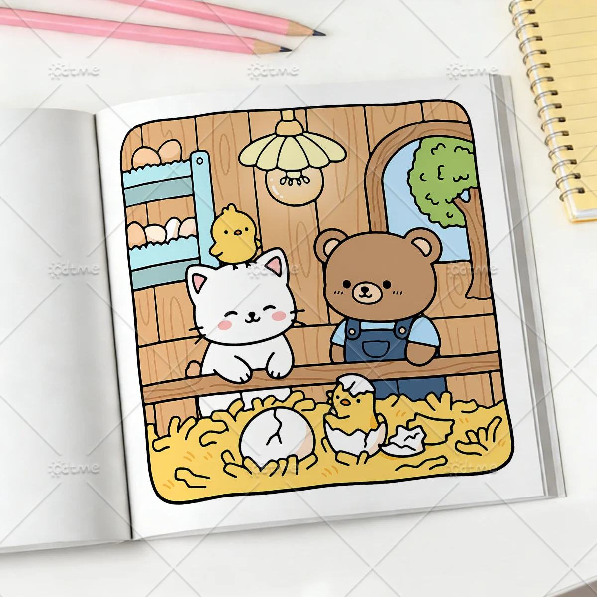FURRY ANIMALS Malbuch für Erwachsene mit niedlichen, gemütlichen täglichen Aktivitäten zur Entspannung (Cozy Spaces Coloring) – Detail 8
