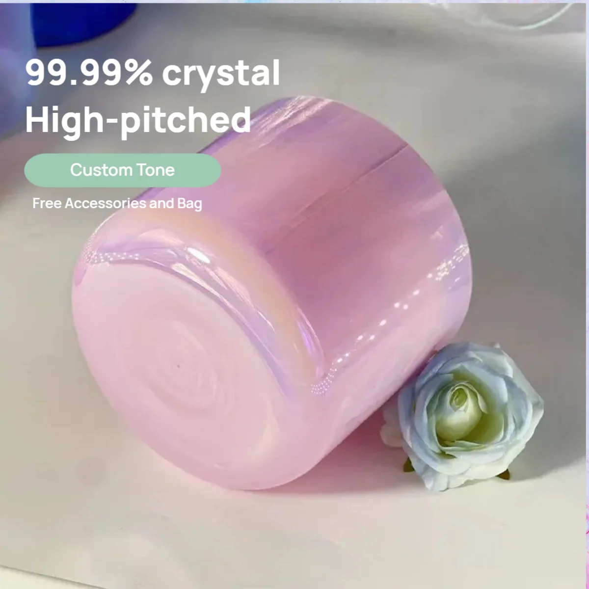 

432Hz Sound Bath Quartz Crystal Bowl Singing Bowl Healing Tool with Bag for Meditation And Relaxation