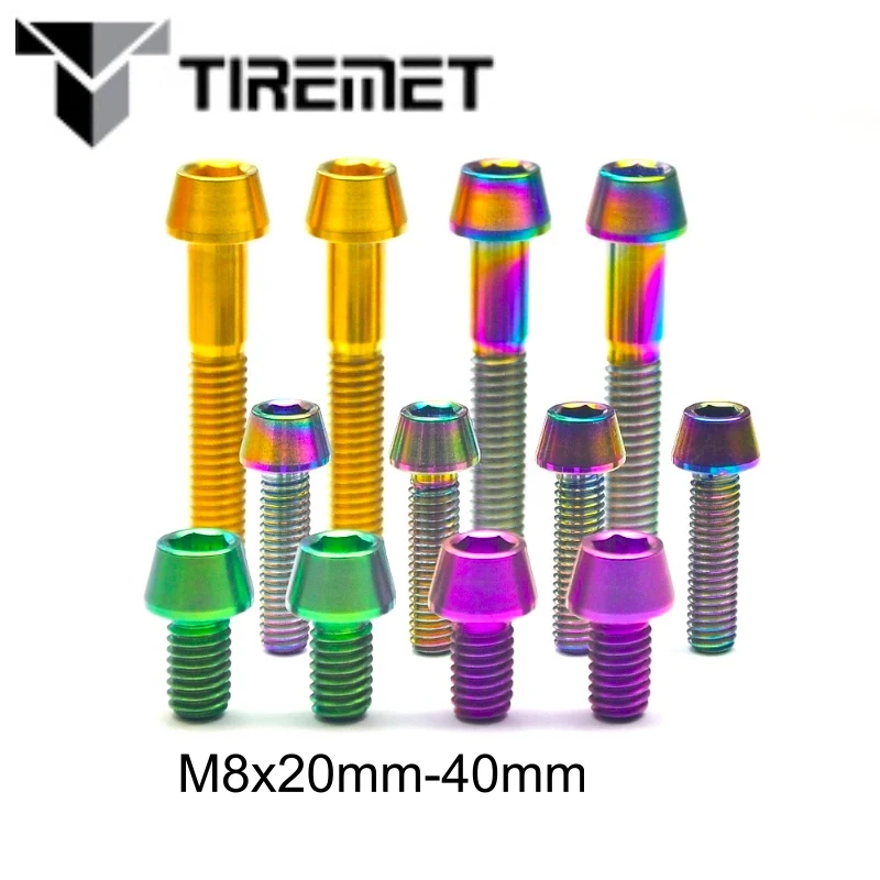 1Pcs M8x16 20 25 30 35 40 mm Tapper Hex Head Titanium Bolts Screw Fit Headset Cap Mountain Road BMX Bike