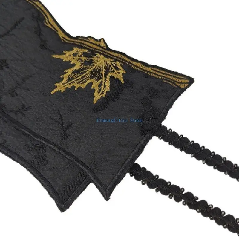 652B Wide Embroidered Waistband For Traditional Outfits Adjustable Ties Design