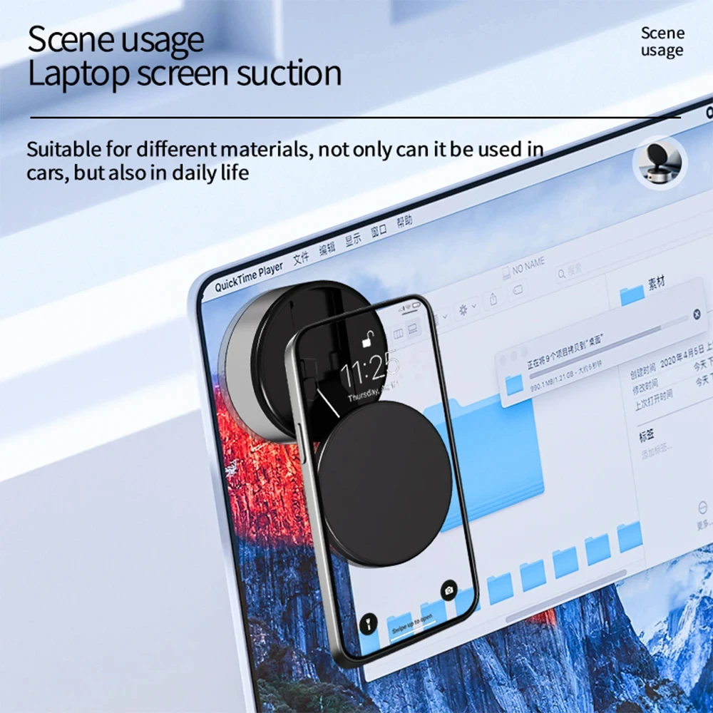 X10 New Car Phone Holder Vacuum Magnetic Suction Cup Folding Bracket Smartphone Support for iPhone 12/13/14/15 Series Models