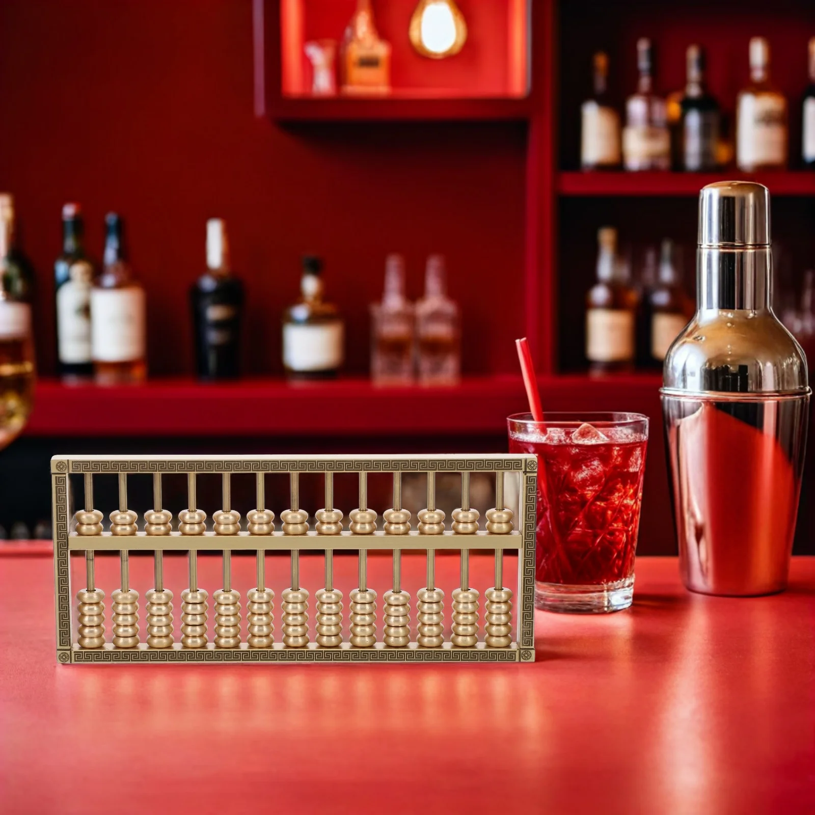 

Delicate Brass Abacus Statue Chinese Style Mini Desktop Decor Hand Carved Details Retro Tabletop Sculpture Home Office Ornament