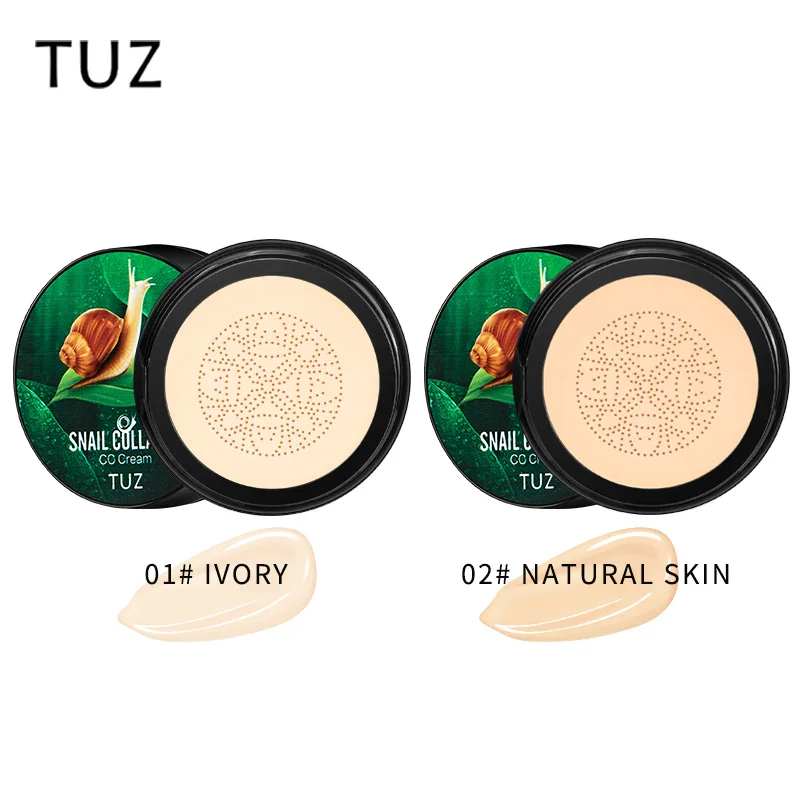 TUZ0214 Snail Collagen CC Cream Mushroom Head Air Cushion BB Cream Foundation Liquid Concealer Brightening Wholesale Makeup Sale