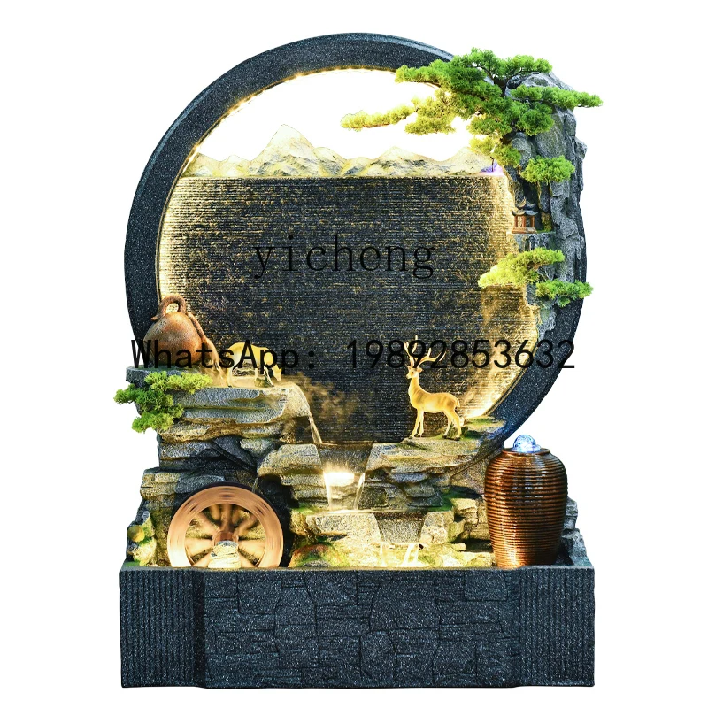 

X5 water curtain wall rockery circulating water landscape lucky screen decoration floor ornament