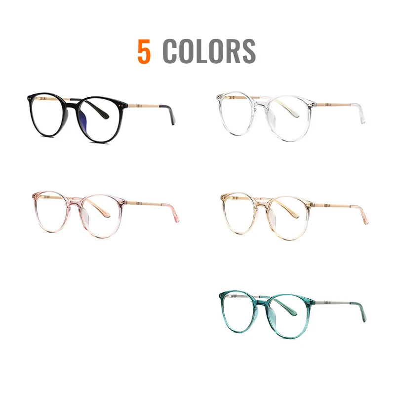 Toketorism Transparent Vintage Eyeglasses Anti Blue Glasses for Women and Men Optical Frame 5502