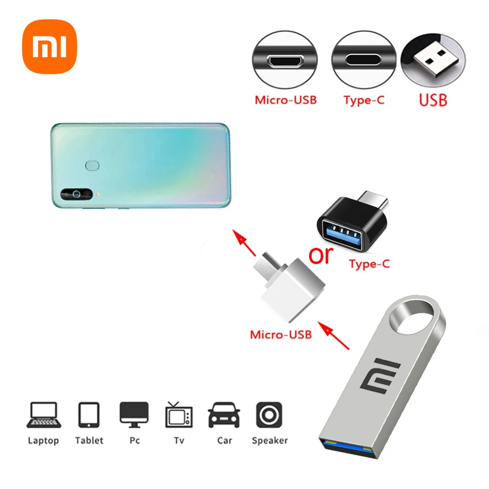 محرك أقراص فلاش Xiaomi 1 تيرا بايت 2 تيرا بايت USB 3.2 محرك أقراص معدنية عالية السرعة 512 جيجابايت 128 جيجابايت محرك أقراص USB محمول مقاوم للماء قرص فلاش ميموريا ﻿ ن