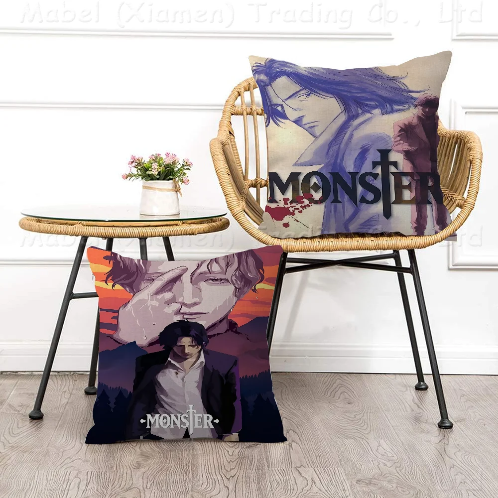 

N-Naoki Urasawa S Monster Anime Pillow Gift Home Office Decoration Bedroom Sofa Car Cushion Cover Case 45x45