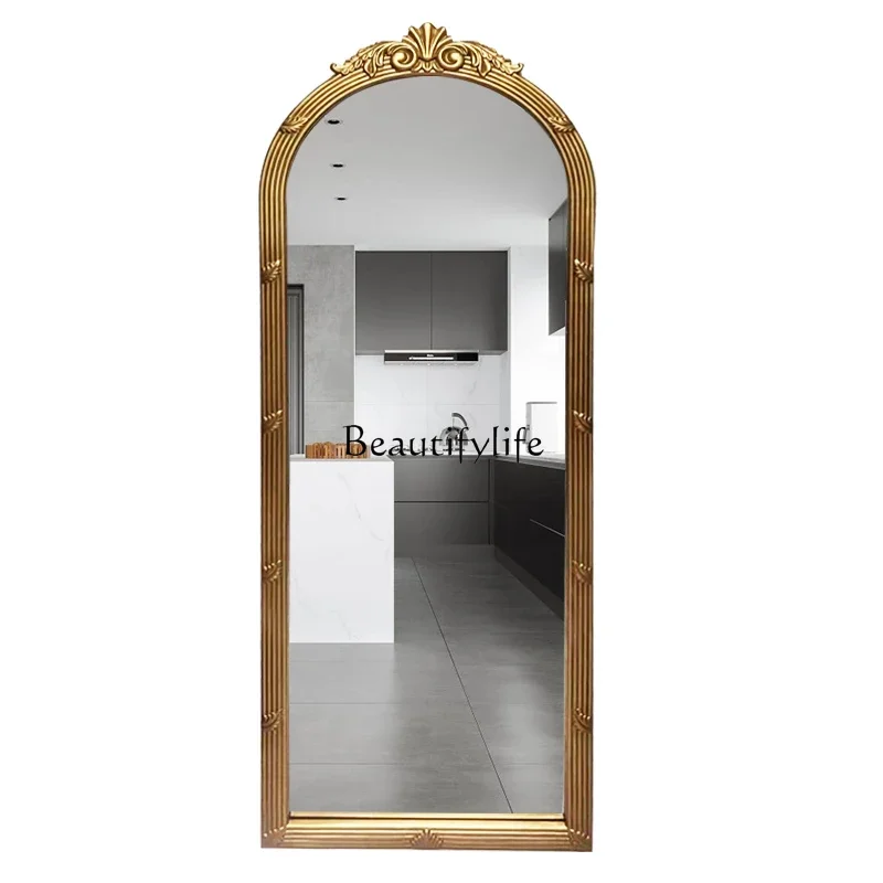 

FG52French arched retro mirror full body wall hanging American entrance floor mirror customization