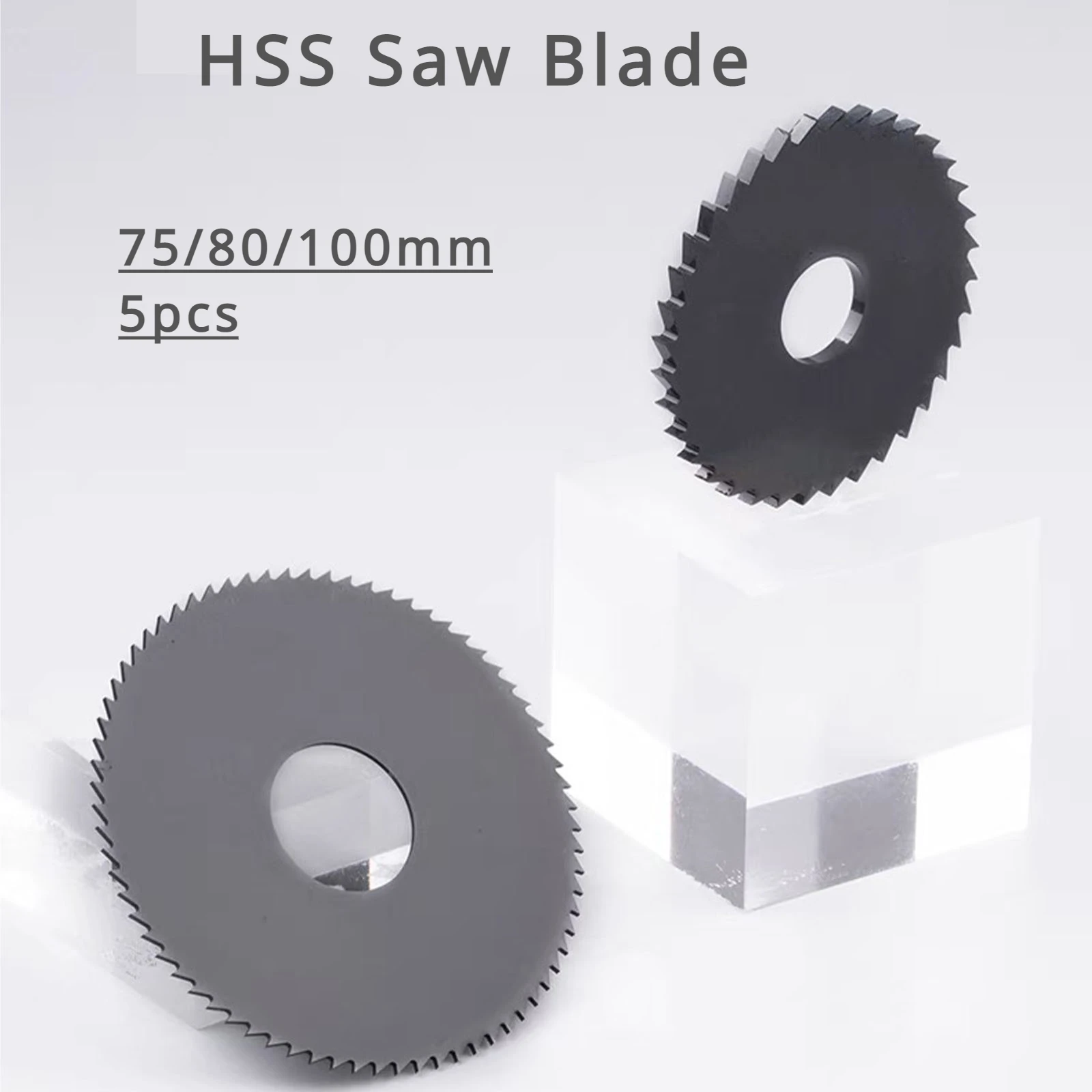 

75/80/100mm 5pcs HSS Circular Saw Blade Disc Nitride Coated High Speed Steel Milling Cutter Slit Slot Copper Aluminum PVC Pipe