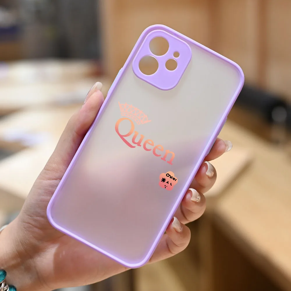 King Phone Case for iPhone 13 12 Pro Max Mini X XR XS Max 6 7 8 Plus Cases Silicone Cover for iphone 11 pro max cases for girls