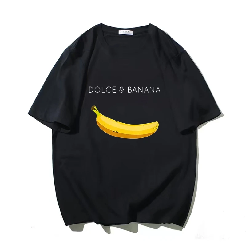 Dolce Banana T-Shirt Męski Bawełniany T-Shirt z Krótkim Rękawem Luksusowa Marka Plus Size Odzież Damska Darmowa Wysyłka