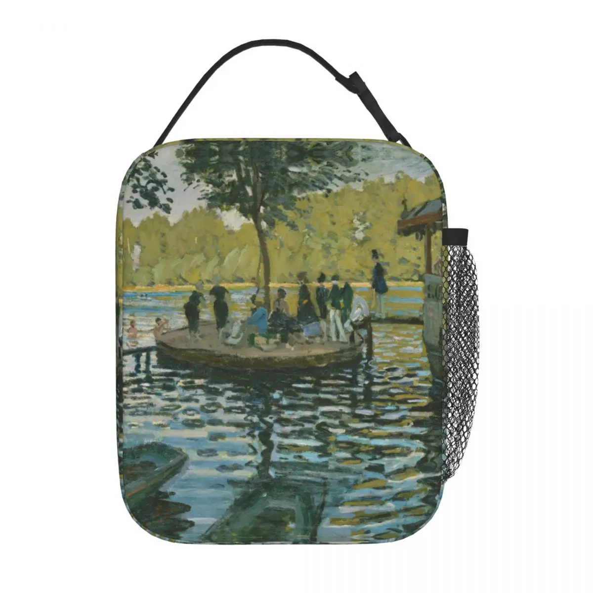 Claude Monet La Grenouillere Painting Insulated Lunch Bags French Impressionist Oil Painting Art Cooler Thermal Bento Box