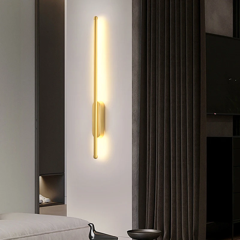 Minimalist Long Strip LED Wall Light Wall Lamps Decor for Sofa Background Corridor Interior LED Wall Sconce for Bedroom Bedside