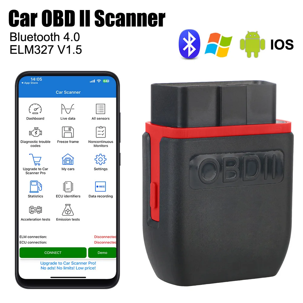 

Сканер OBD2, аккумулятор, инструменты для ремонта двигателя, автоаксессуары, считыватель автомобильных кодов, автомобильные диагностические инструменты OBD II, беспроводная связь ​ ELM327 V1.5