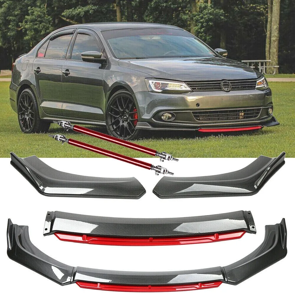 

For VW Jetta MK6 Carbon Fiber Red Front Bumper Lip Splitter Spoiler Body Kit United States