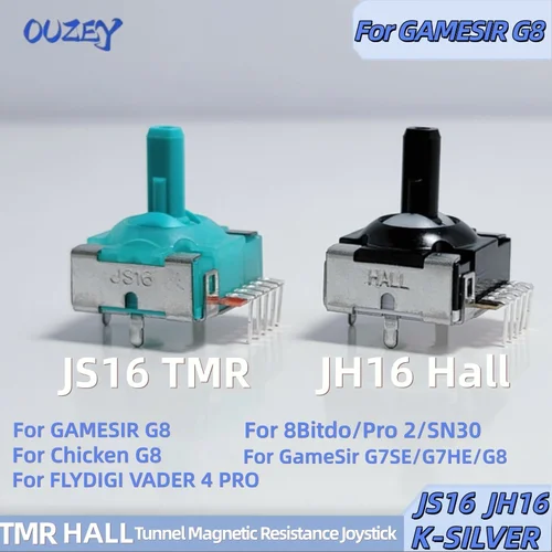 Joystick K-SILVER JS16 TMR para controlador GAMESIR G8, túnel electromagnético TMR, resistencia magnética, basculante, 2 uds.