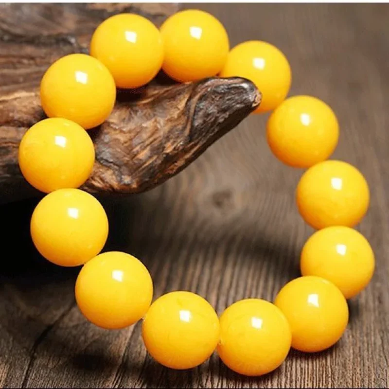 Beeswax Bracelet Baltic Chicken Oil Yellow Men's and Women's Old Honey Hand String Single Circle Tanabata Valentine's Day Gift