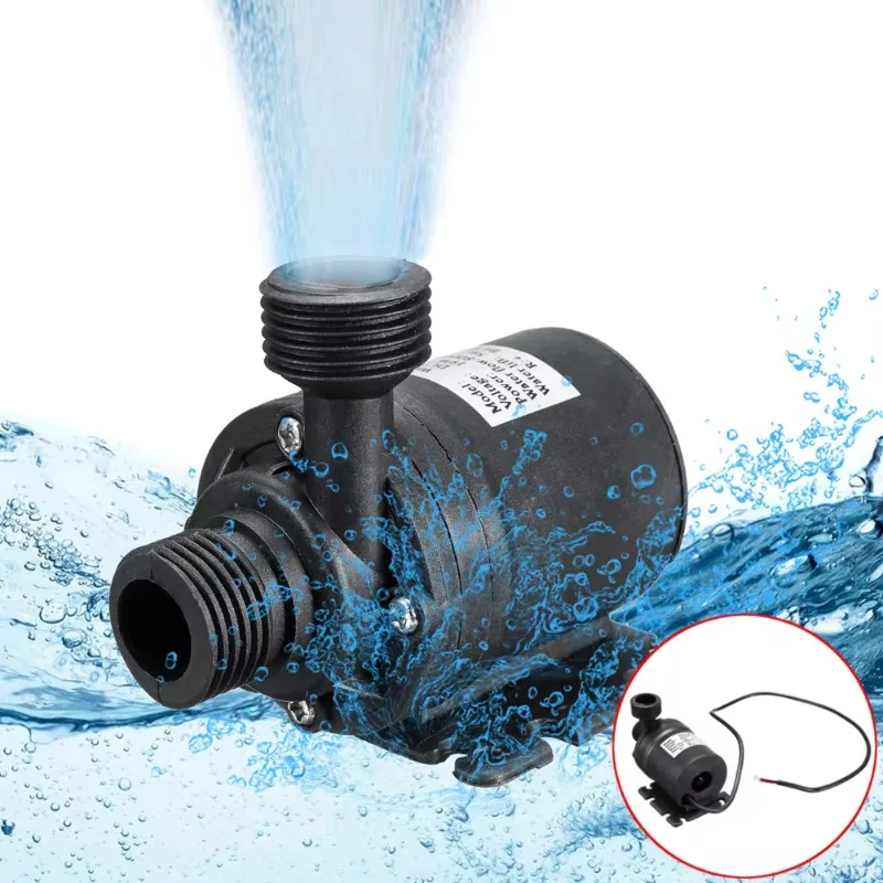 Ultra Quiet Submersible Aquarium Water Pump, Mini DC 12V, 19W, 800L/H Brushless Motor, Pond Fountain for Fish Tank, Garden