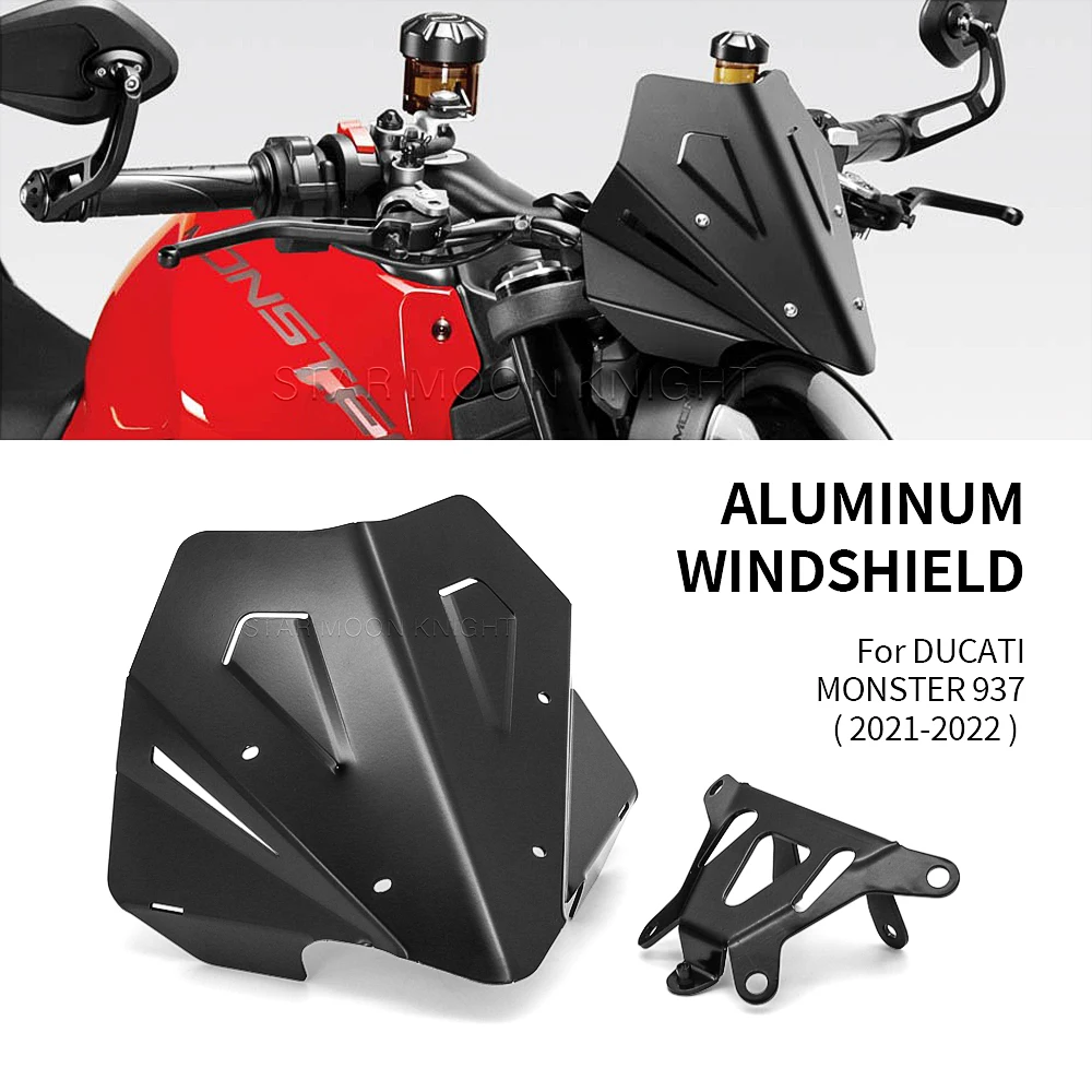 

For DUCATI MONSTER 937 Plus 2021- 2022 Motorcycle Accessories Windshield Windscreen Aluminum Wind Shield Deflectore MONSTER937