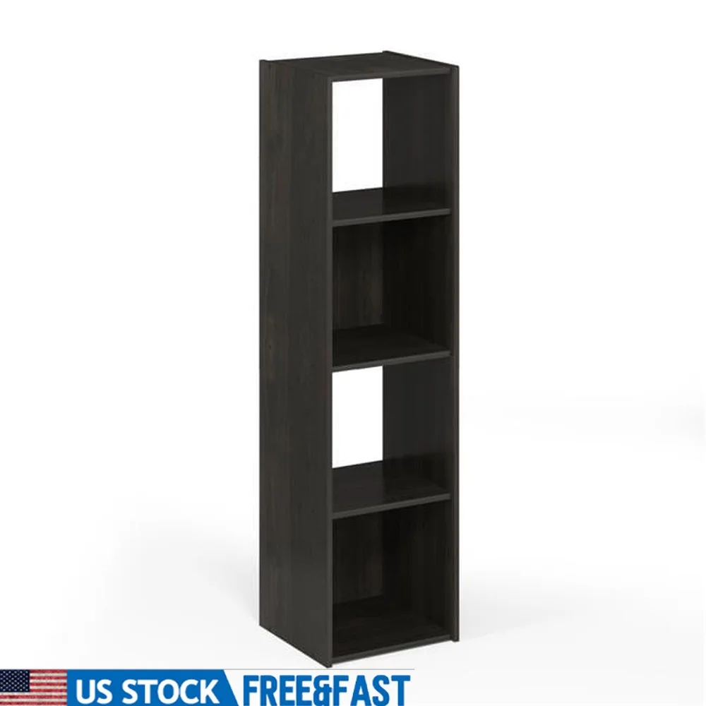 

Cubic Storage Cabinet MDF Vertical Bookcase 4 Shelves Easy Assembly Living Room Furniture MultiColor Options Durable Design