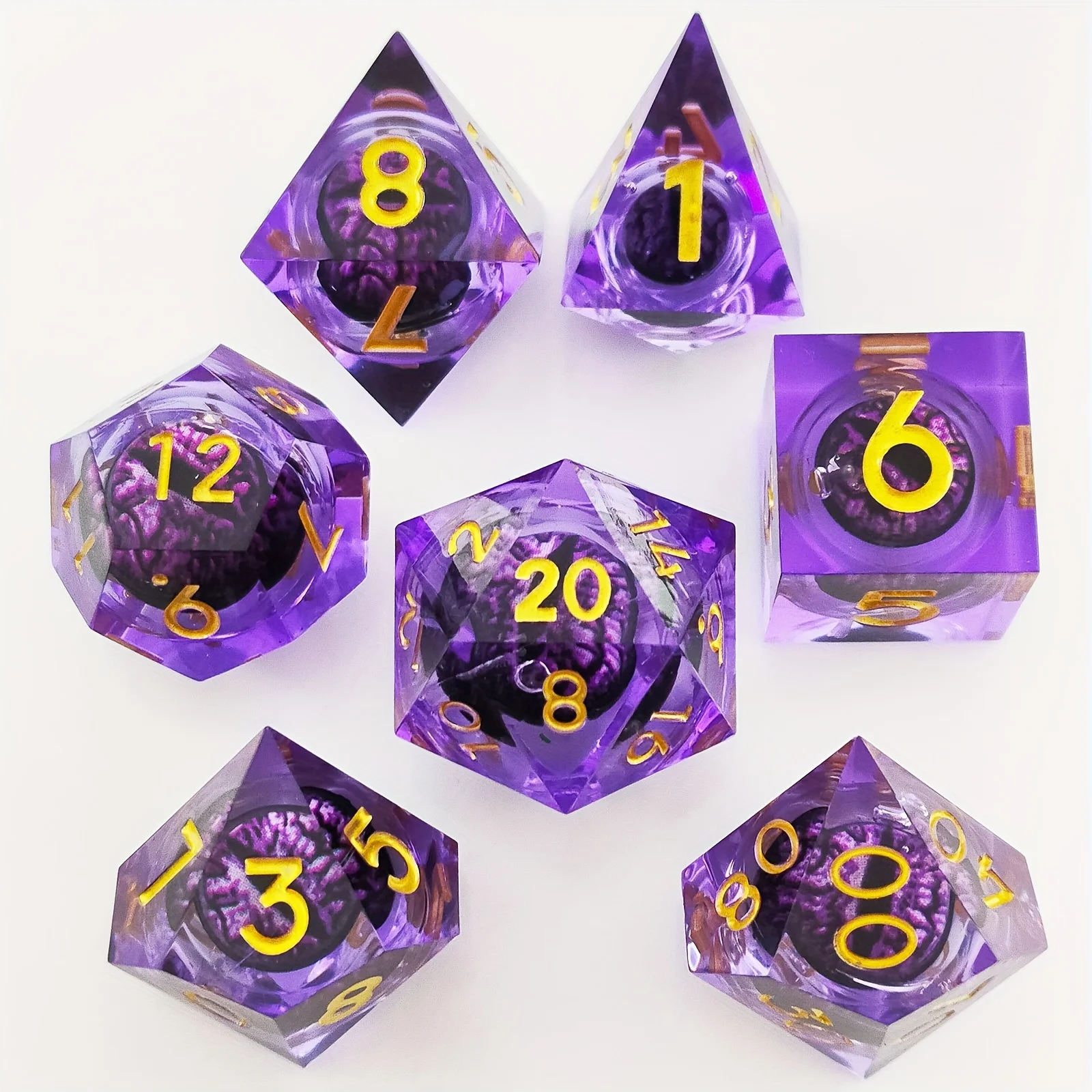 7Pcs/Set DND Dragon Eye Dice Set Dungeon and Dragon Polyhedral Dice Set  D&D Dice  Suitable For Christmas Gift And Birthday Gift