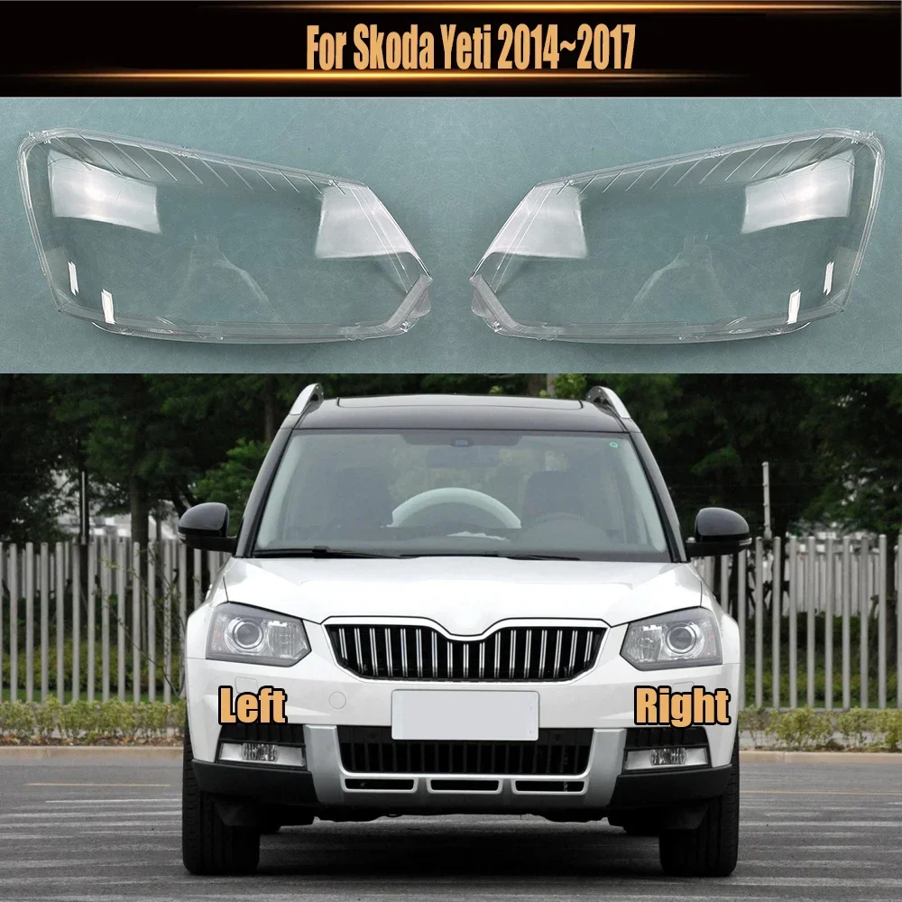 

For Skoda Yeti 2014~2017 Headlamp Cover Transparent Lamp Shade Headlight Shell Lens Plexiglass Replace Original Lampshade