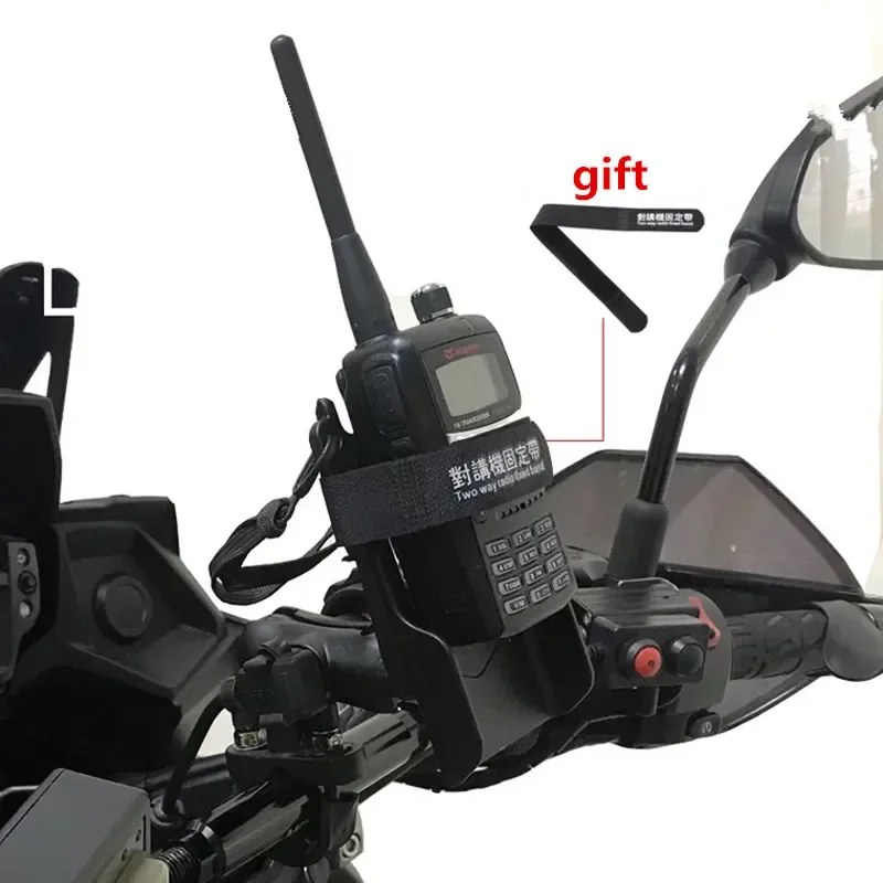 Radio Holder with Belt Clip with Diamond Plate Compatible with 1 inch rubber ball for Car Motorcycle Interphone